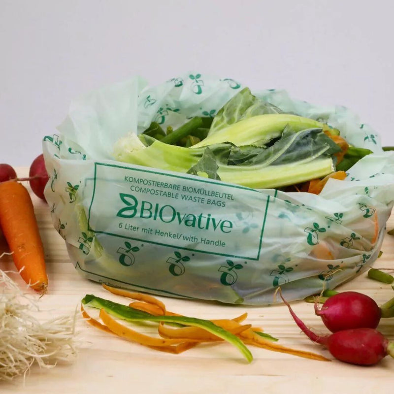Sacs poubelles déchets organiques bio 100% compostables avec poignées-20 Litres (poubelles 25L) - 14 sacs-Sac poubelle-BIOvative-Nature For Kids-2