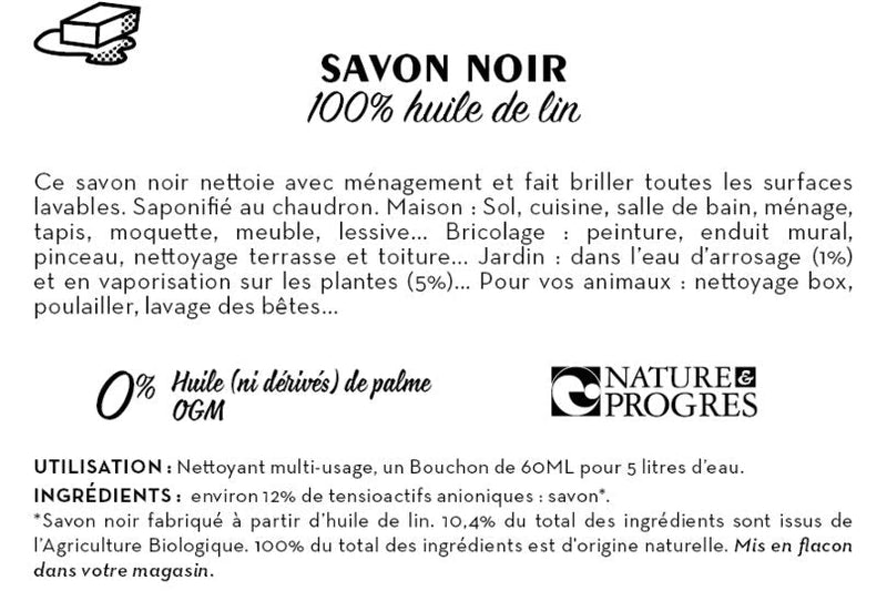 Savon noir 100% huile de lin concentré - Vrac par 100 ml-100 ml-Vrac-Jean Bouteille-Nature For Kids-2