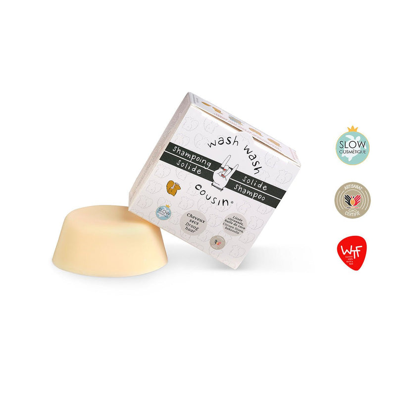 Shampoing artisanal solide pour cheveux secs - végan - à partir de 3 ans--Shampooing-Wash Wash Cousin-Nature For Kids-1