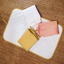 Tapis à langer nomade Lubiana en Coton Bio – 65 x 42 cm – dès la naissance-Miel / blanc-Tapis de change-Papate-Nature For Kids-1