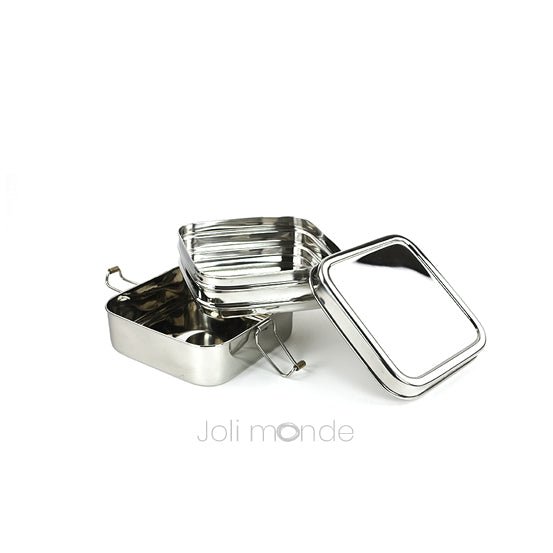 Tiffin boîte repas carrée non étanche sur 2 étages - 1300 ml – dès 6 ans--Boîte repas-Joli Monde-Nature For Kids-2